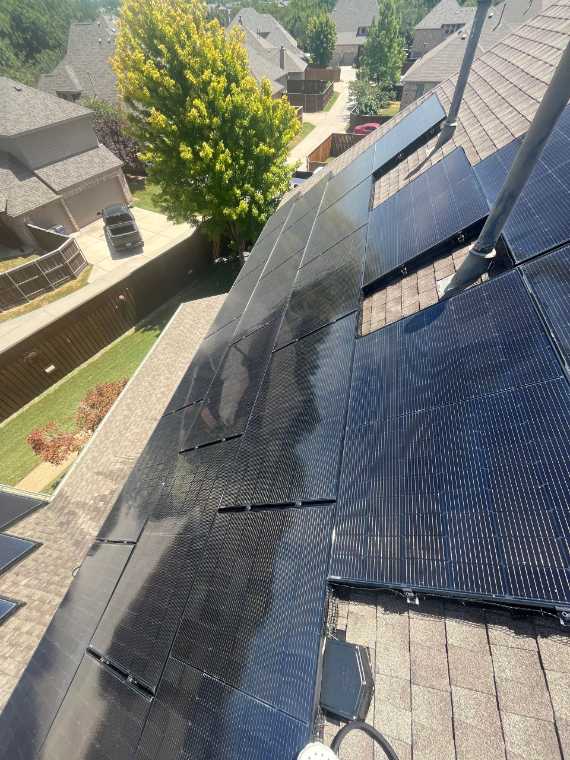 Residential solar array with critter guard in DFW